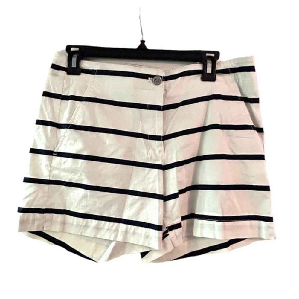 Nautica Striped Preppy Shorts navy Blue & white Women’s Size 8 Beach Vacation